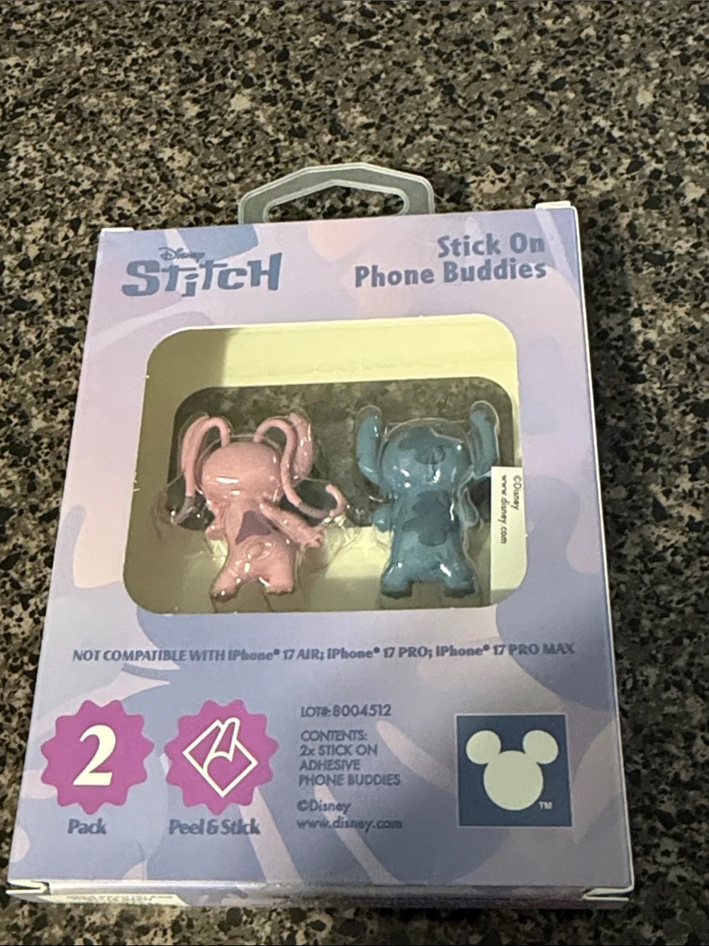 Disney Stitch Stick-On Phone Buddies Duo — Blue & Pink